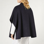PERSONA BY MARINA RINALDI Perseo Double Faced Wool Cape in Ultramarine