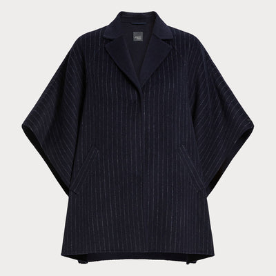 PERSONA BY MARINA RINALDI Perseo Double Faced Wool Cape in Ultramarine