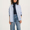 SACRECOEUR Bayle Sky Embroidered Brushed Cotton Shirt in Blue