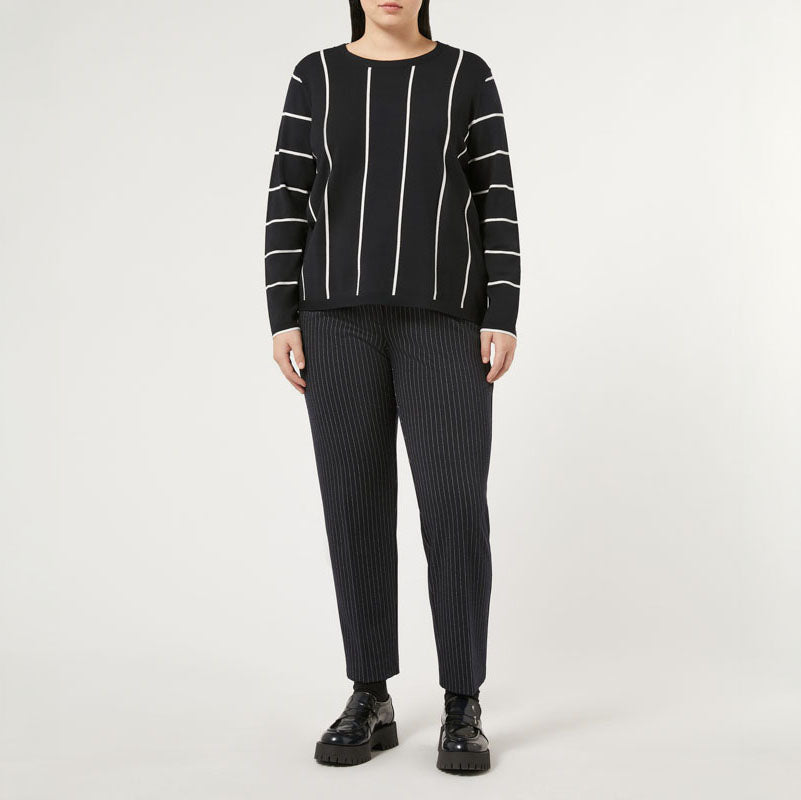 PERSONA BY MARINA RINALDI Ananas Milano Knit Fabric Trousers in Ultramarine