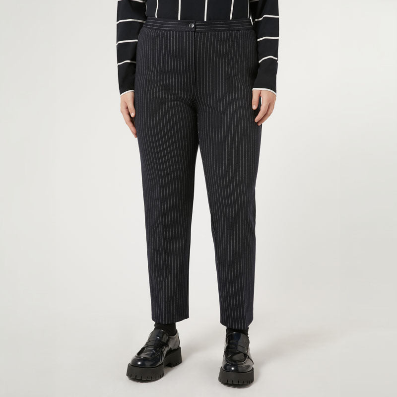 PERSONA BY MARINA RINALDI Ananas Milano Knit Fabric Trousers in Ultramarine