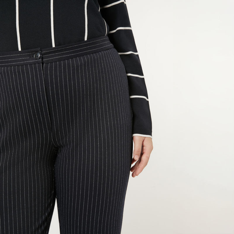 PERSONA BY MARINA RINALDI Ananas Milano Knit Fabric Trousers in Ultramarine