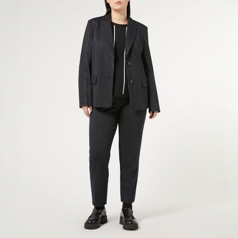 PERSONA BY MARINA RINALDI Ananas Milano Knit Fabric Trousers in Ultramarine