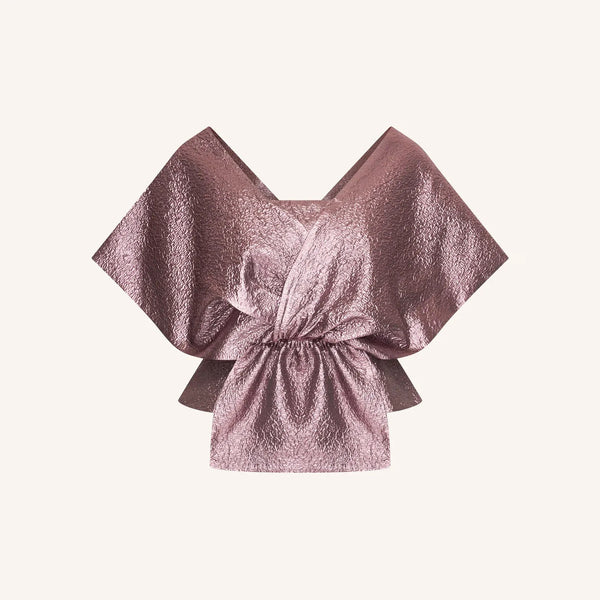 BY-BAR Simone Metallic Top in Dusty Lilac