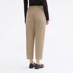 ROSSO35 Baby Cord Tapered Leg Trousers in Khaki
