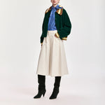 ESSENTIEL ANTWERP Kamore Knit Jacket with Collar in Forest Green