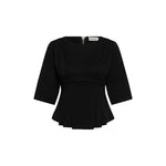 MY ESSENTIAL WARDROBE MWApir Pleat T Shirt in Black