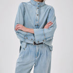 MY ESSENTIAL WARDROBE HilmaMW 171 Boxy Blouse in Light Blue