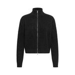 MY ESSENTIAL WARDROBE MWTracy Wool Knit Zip Cardigan in Dark Grey Melange