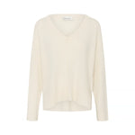 MY ESSENTIAL WARDROBE MWHuxi V-Neck Knit Pullover in Snow White