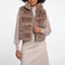 RINO & PELLE May Short Faux Fur Gilet in Mocha Latte