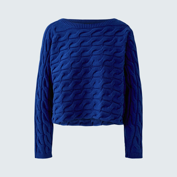 OUI Sirah Cable Knit Jumper in Royal Blue