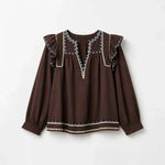 SOPHIE + LUCIE Katmandu Twill Blouse in Brown