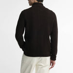 BARBOUR Mordale Knitted Button Through Cardigan in Dark Brown