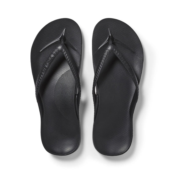 ARCHIES Arch Support Flip Flops in Black
