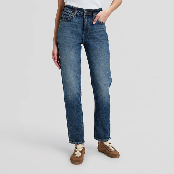 LEE Carol High Rise Straight Leg Jeans in Dark Cobalt