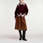 ESSENTIEL ANTWERP Kamore Knit Jacket with Collar in Wine