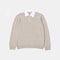EDMMOND STUDIOS Paris Polo Shirt Collar Jumper in Plain Taupe