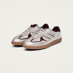 ALOHAS Tb.490 Grain Shimmer Leather Sneakers in Silver/Burgundy