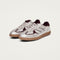 ALOHAS Tb.490 Grain Shimmer Leather Sneakers in Silver/Burgundy