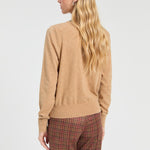 VILAGALLO Lazo Tie Neck Jumper in Beige/Black