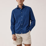 HARTFORD Paul Pat Cotton Shirt in Indigo