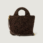 NAGHEDI St Barths Petit Tote Nest Weave Handbag in Chocolate