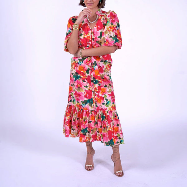 NEW DAY ORIGINALS Follow Your Heart Cotton Poplin Dress in Summer Bouquet