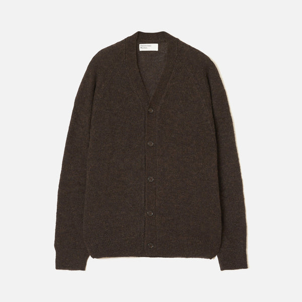 UNIVERSAL WORKS David Alpaca Knit Cardigan in Brown