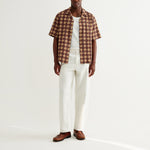 WAX LONDON Didcot Short Sleeve Shirt in Rust/Multi