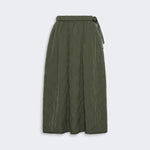 WEEKEND MAX MARA WKDBriose Flared Nylon Canvas Quilted Skirt in Khaki