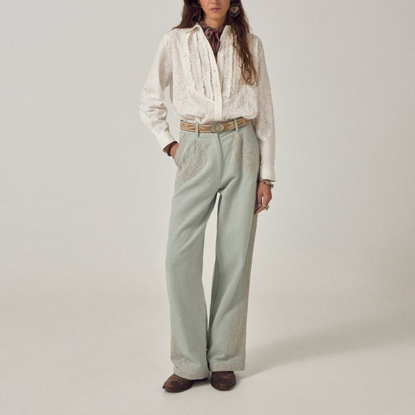 MAISON HOTEL Ludovico Cotton Trousers in Azzurro