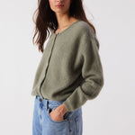 AMERICAN VINTAGE Vitow Alpaca Mix Cardigan in Khaki Melange
