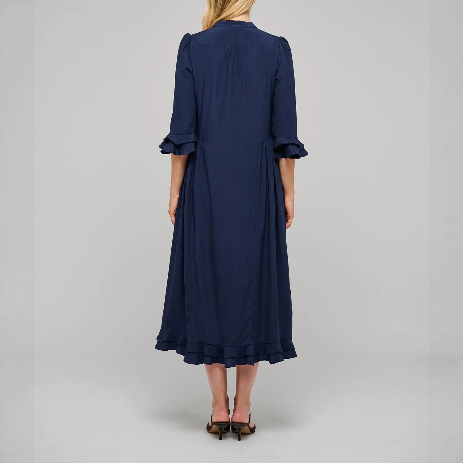 DEA KUDIBAL RosannaDEA Silk Dress with Ruffles in Imperial