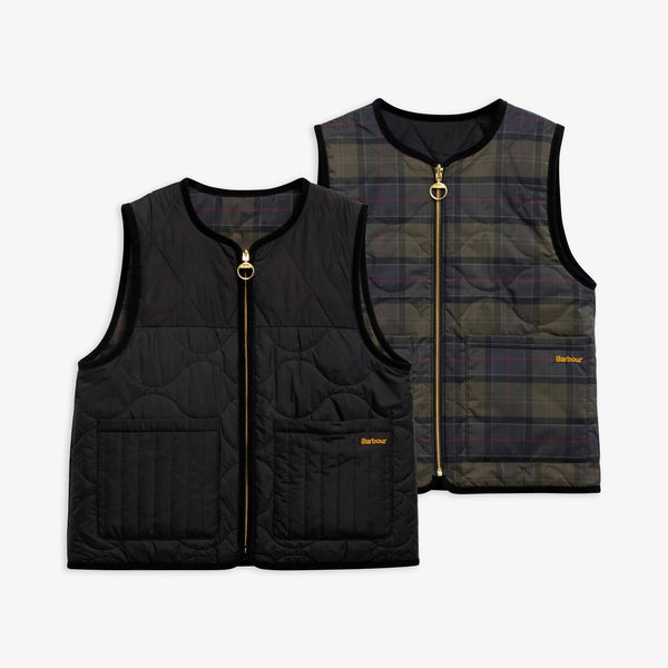 BARBOUR Nunwell Reversible Quilted Liner in Black/Shadow Classic