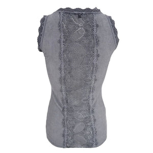 Ivy Rib Vest Top in Grey