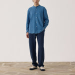 HARTFORD Joggy Linen Pants in Navy Blue