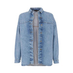 BLACK COLOUR Fanny Jeans Shirt Jacket in Light Denim