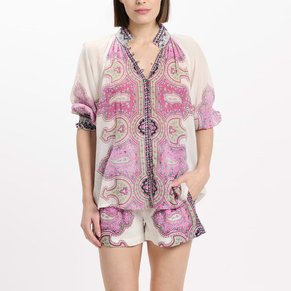 MISS JUNE Dulce 3/4 Sleeve Shirt in Pink