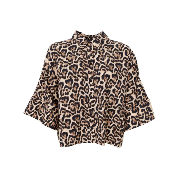 BLACK COLOUR BCZoe Leopard Print Oversize Loose Shirt in Leopard