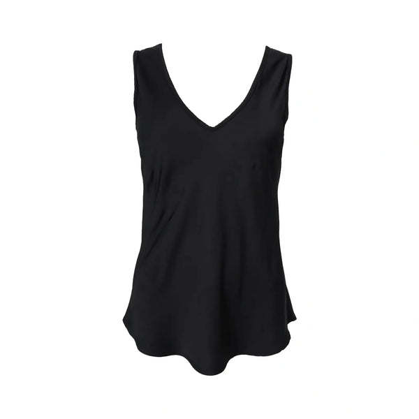 BLACK COLOUR BCMabel Double V Neck Top in Black