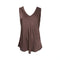 BLACK COLOUR BCMabel Double V Neck Top in Coffee