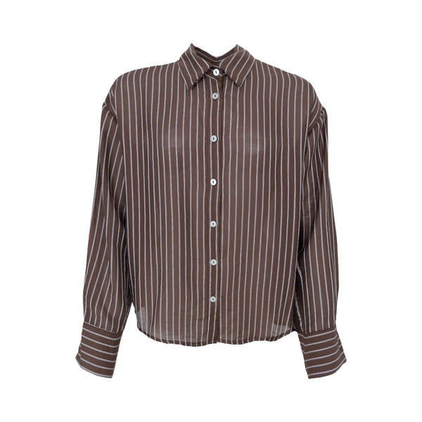 BLACK COLOUR BCMalone Striped Shirt in Coffee