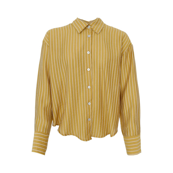 BLACK COLOUR BCMalone Striped Shirt in Mustard