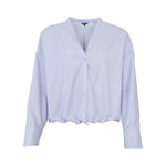 BLACK COLOUR BCElana V-Neck Shirt with Tie Hem Detail in Light Blue