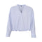 BLACK COLOUR BCElana V-Neck Shirt with Tie Hem Detail in Light Blue