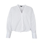 BLACK COLOUR BCElana V-Neck Shirt with Tie Hem Detail in White