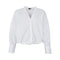 BLACK COLOUR BCElana V-Neck Shirt with Tie Hem Detail in White