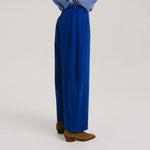 TINSELS Djoudi Minutes Balloon Cut Cotton Twill Trousers in Klein Blue