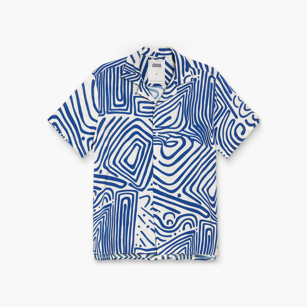 OAS Eldovado Viscose Shirt in Blue/White